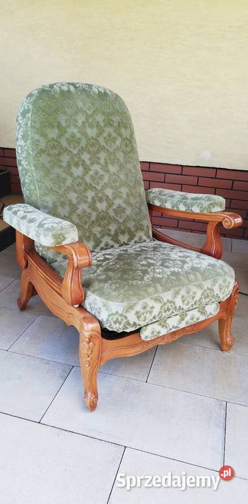 Fotel stylowy relaks ludwik zielony seniora na Meble mazowieckie Garwolin