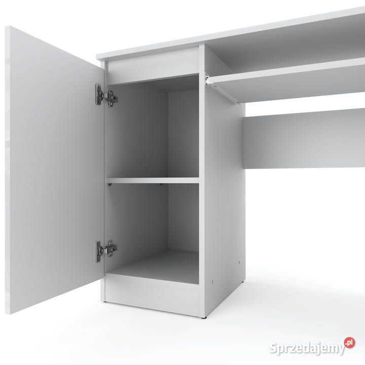 Biurko Biały Połysk Komputerowe Nowoczesne 90 Elbląg