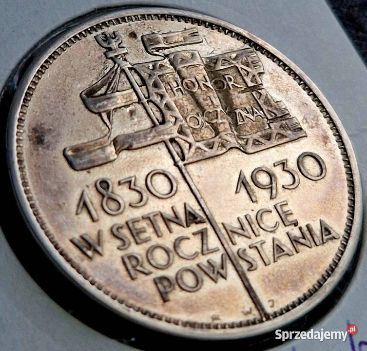 5 Sztandar 1930 Głęboki stempelLustrzany Numizmatyka Sosnowiec