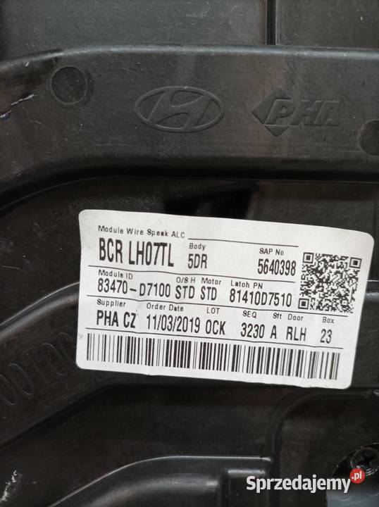 MECHANIZM SZYBY LEWY TYŁ LIFT 83470D7100 Hyundai osobowe