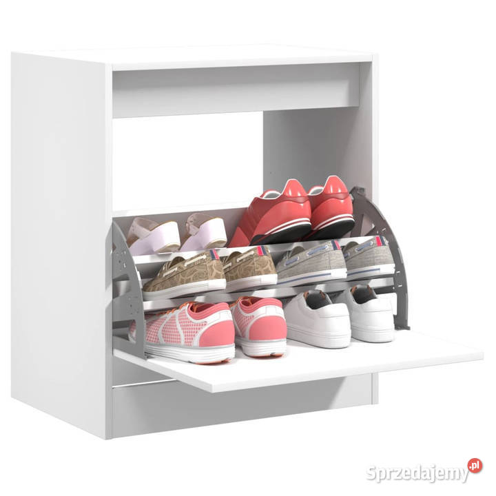Szafka na buty biała 60x42x69 materiał
