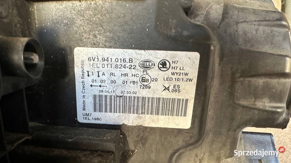SKODA FABIA III 1418 LAMPA PRAWA LED SOCZEWKA Gorzów Wielkopolski