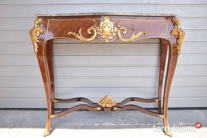 Drewniana Brązowa Konsola pod Ścianę Prezent