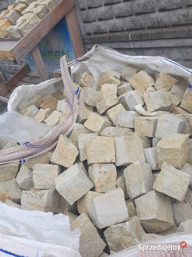Kostka Piaskowiec Żółty łupana 6x8 Sieradz