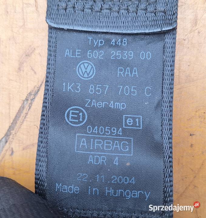 VW GOLF PAS BEZPIECZEŃSTWA 602213900 602213500 Radom