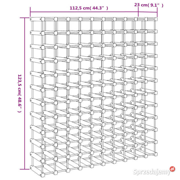 Stojak na 120 butelek wina 1125x23x1235 drewno mazowieckie Warszawa
