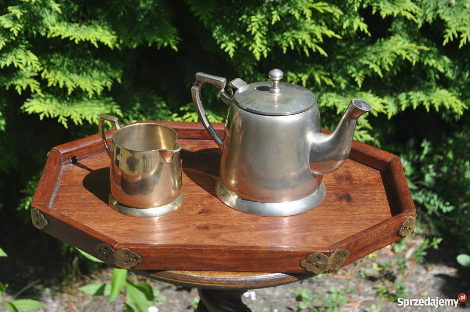 Mosiężny serwis do kawy i herbaty styl Art Deco Warszawa