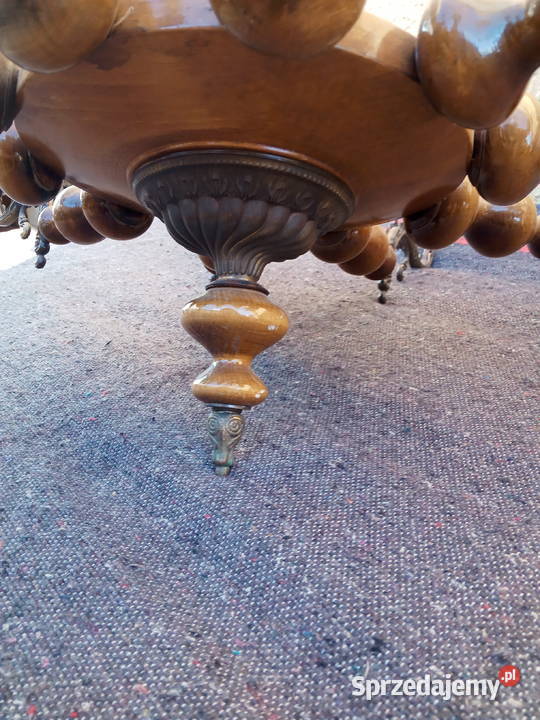 Żyrandol Mosiądz Drewno wielkopolskie Poznań