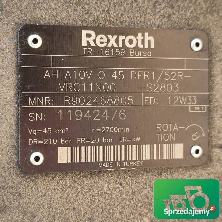 Pompa hydrauliczna AH A10VO45 Rexroth R902468805 Wilkowo