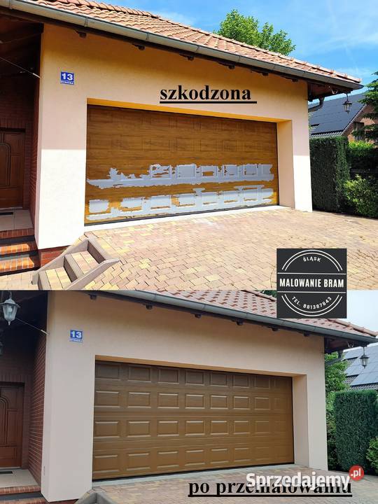 Malowanie BRAMA garażowa RENOWACJA serwis Myślenice