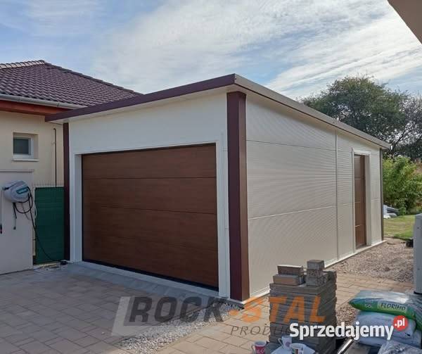 Garaż ocieplany z płyty warstwowej blaszak 24m2 Piaseczno