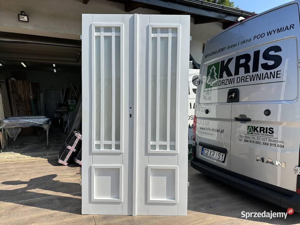 Drzwi wewnętrzne drewniane dwuskrzydłowe Wrocław sprzedam