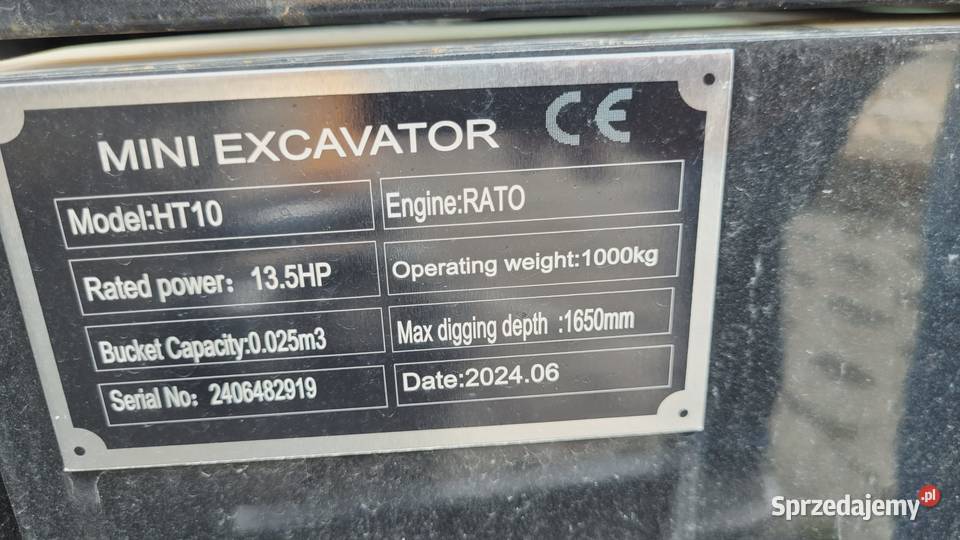 Mini koparka HT10 1Tona gąsiennice gumowe Kabina podkarpackie Zaklików