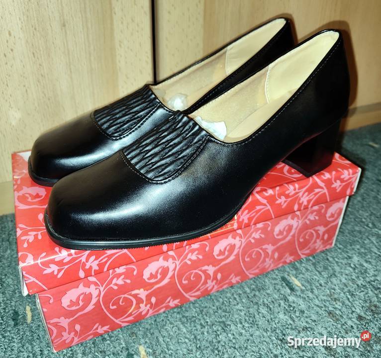 Półbuty skórzane czarne damskie Lublin