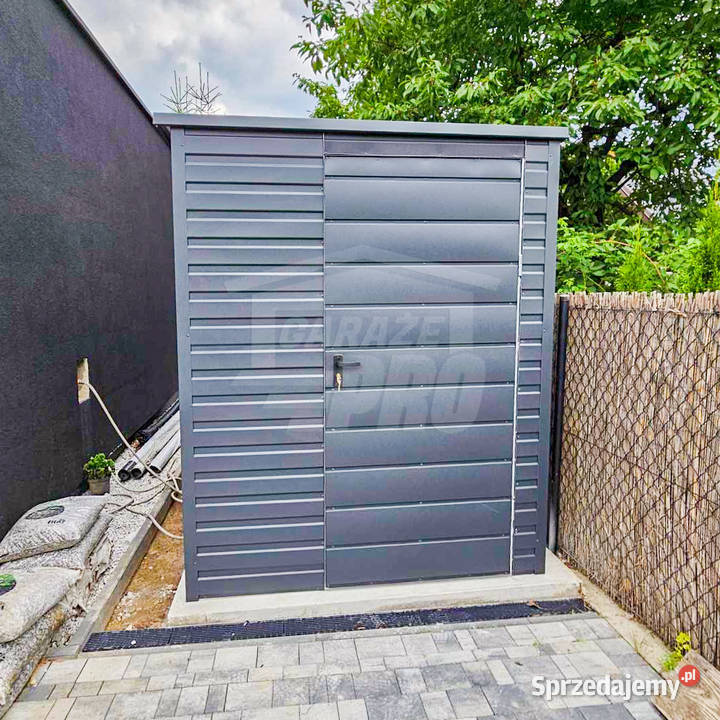 Schowek domek ogrodowy 18x4m drzwi okno antracyt Dobre Miasto