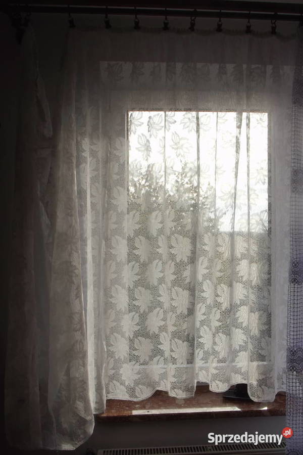 Trzy firanki różne żakard kresz Wyposażenie wnętrz Piekary Śląskie