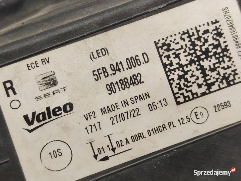 Lampa Prawy Przód Przednia Prawa Seat Leon IV osobowe Pleszew sprzedam