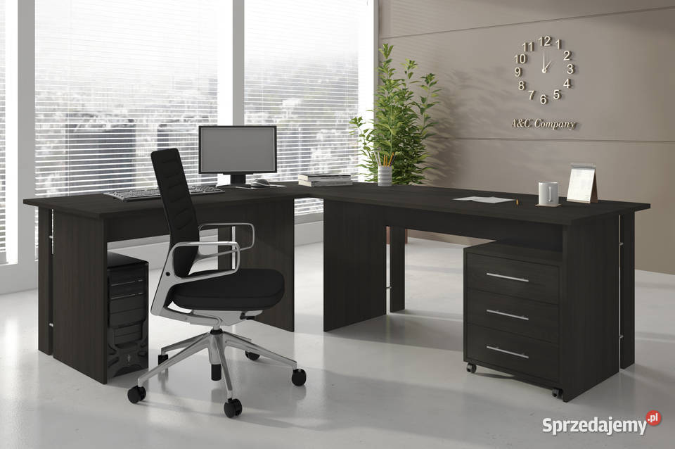 Biurko narożne kontenerek kolor wengenowe Wieruszów