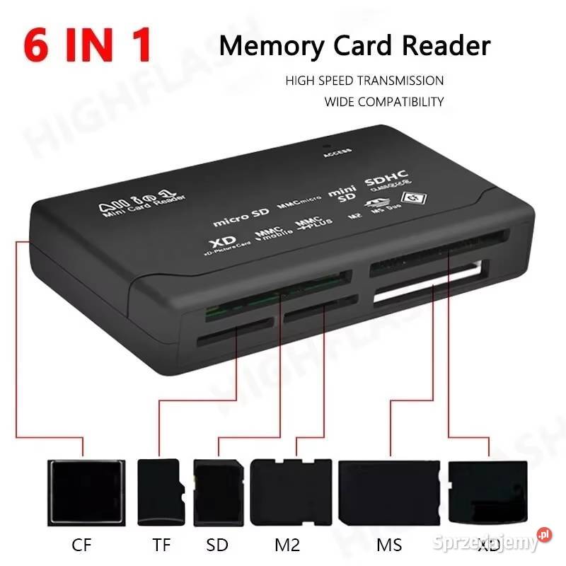 Czytnik kart 6w1 microSD MMC SD XD CF MS Duo M2 Akcesoria
