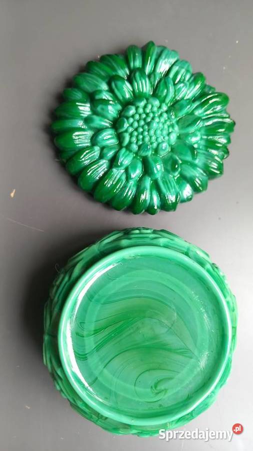 Pudelko malachitowe chryzantema art deco Marki