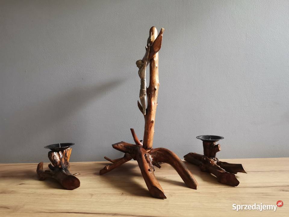 Stary drewniany Krzyż Krucyfiks Pasyjka 2 Katowice