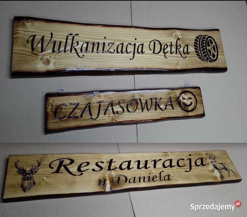 SZYLD DREWNIANY ozdobny na domek z drewna małopolskie Roczyny