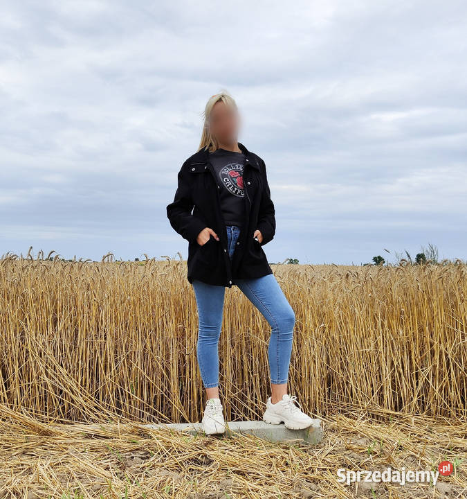 Czarna lekka kurtka jesienna wiosenna 42 XL Szczecin