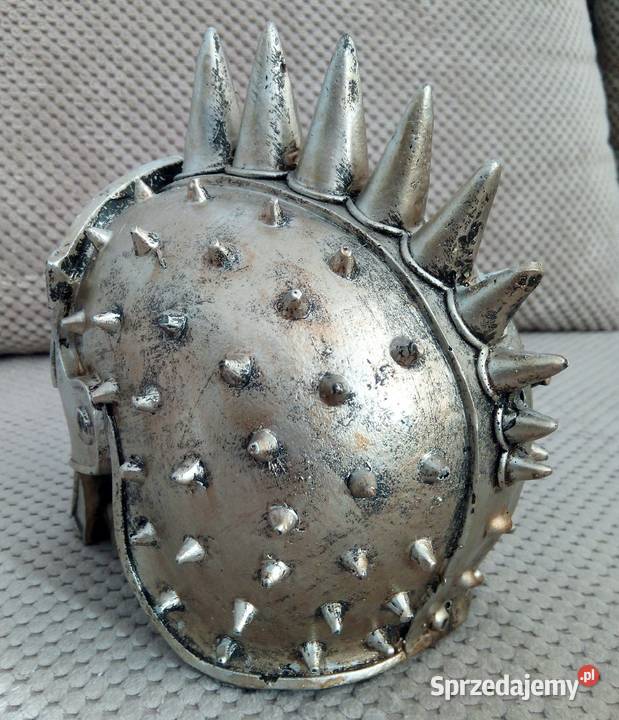 Steampunk srebrna Czaszka w hełmie silver skull śląskie Tychy