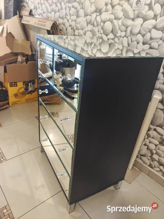 Komoda czarna Glamour lustrzana Nowy Sącz