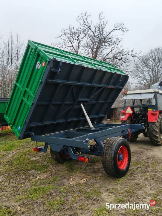 Przyczepa jednoosiowa wywrotka 8ton 3strony Przyczepy rolnicze Wieprz