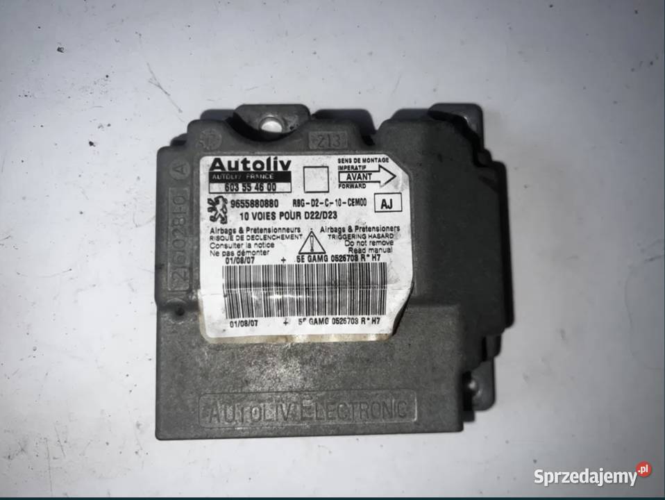 sterownik airbag peugeot 407