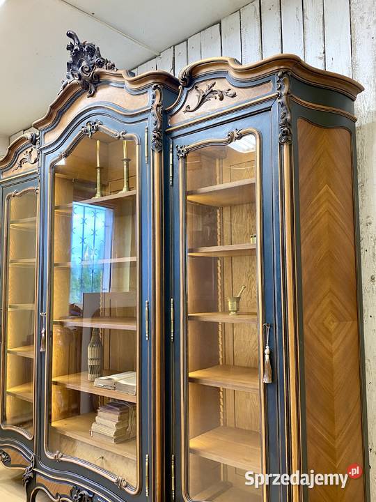Duża BIBLIOTEKA witryna Louis XV Galbe Francja Poznań