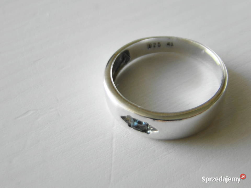 Śliczny pierścionek srebro i błękitna cyrkonia Warszawa