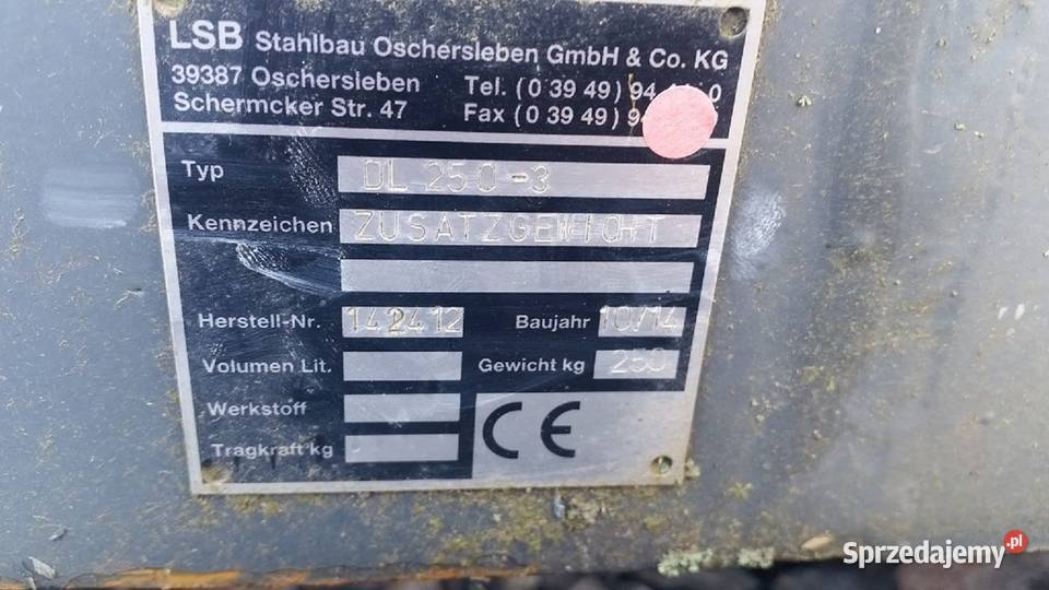 Przeciwwaga do ładowarki Doosan DL 2503 Chojnów