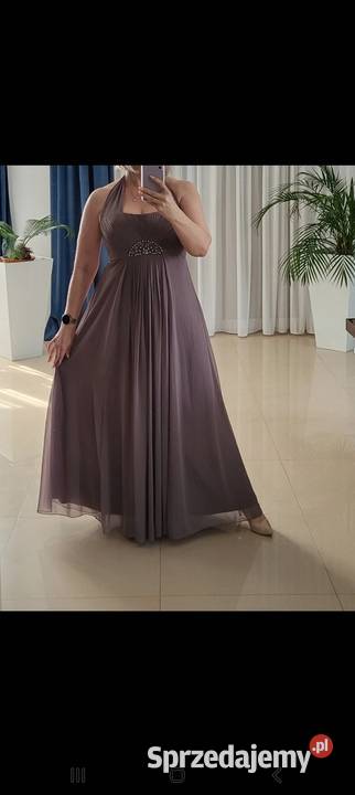 Sukienka długa kolor czekadowy cappuccino 42 Kalety