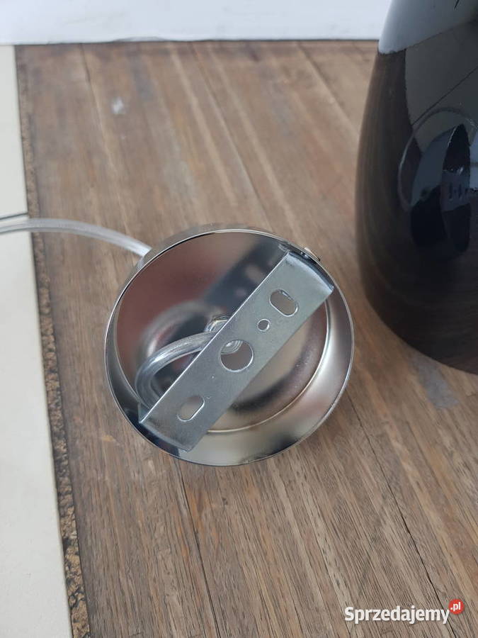 Lampa wisząca CZARNA JAJKO klosz MURANO GLASS