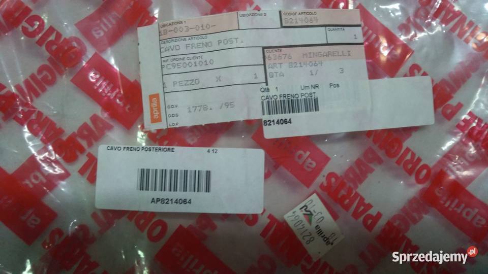 LINKA HAMULCA TYŁ ORGINAŁ APRILIA AMICO 50 Linki i cięgna Bielsk Podlaski