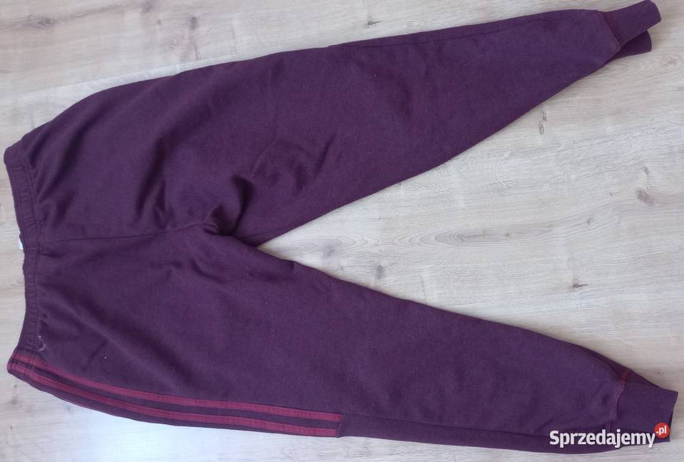 Spodnie dresowe Adidas męskie S bordowe 3 paski Odzież sportowa Koło