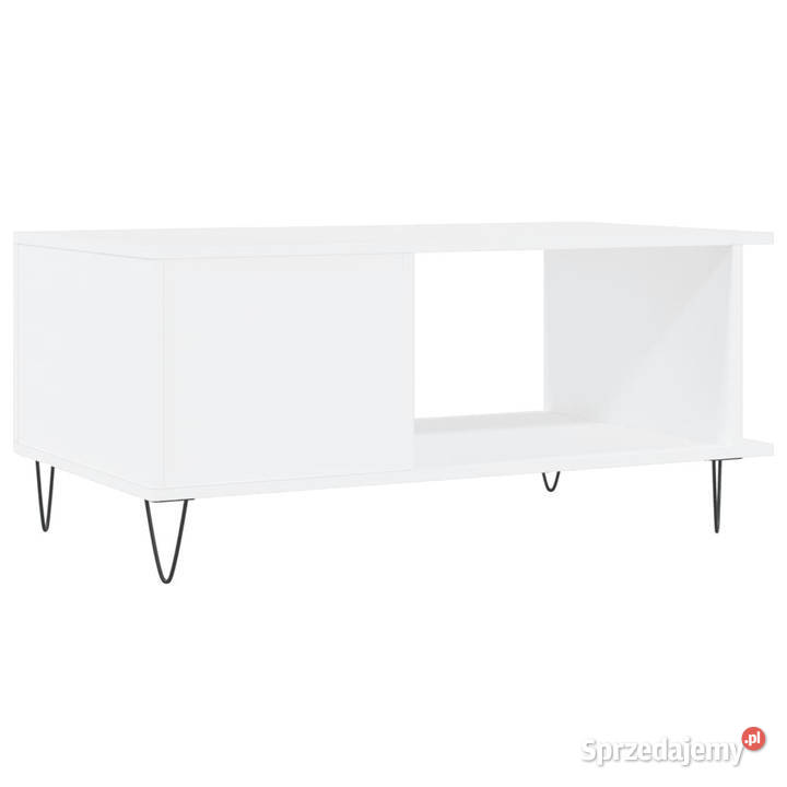 Stolik kawowy biały 90x50x40 materiał