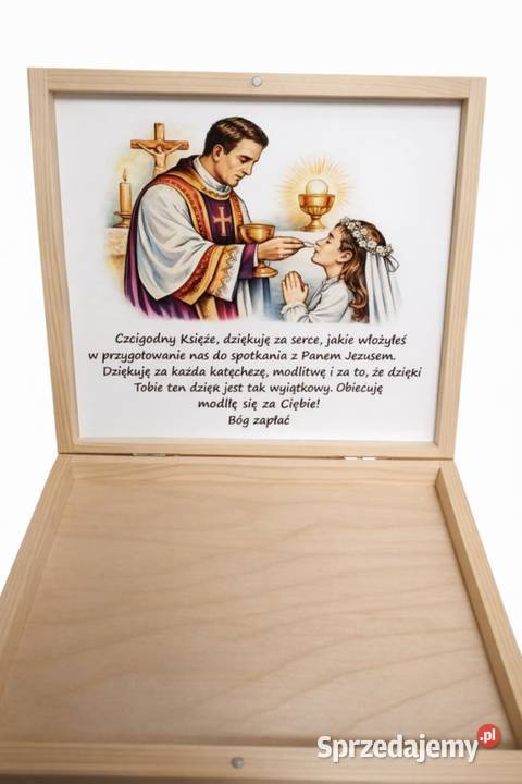 Skrzyneczka z grawerem Komunia Święta Sucha Beskidzka