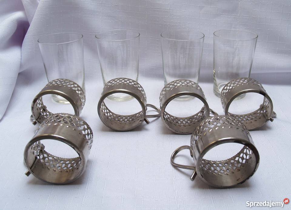 szklanki w koszyczkach PRL Kraków sprzedam