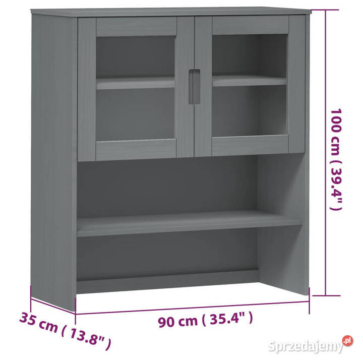 Nadstawka MOLDE szara 90x35x100 lite drewno Warszawa