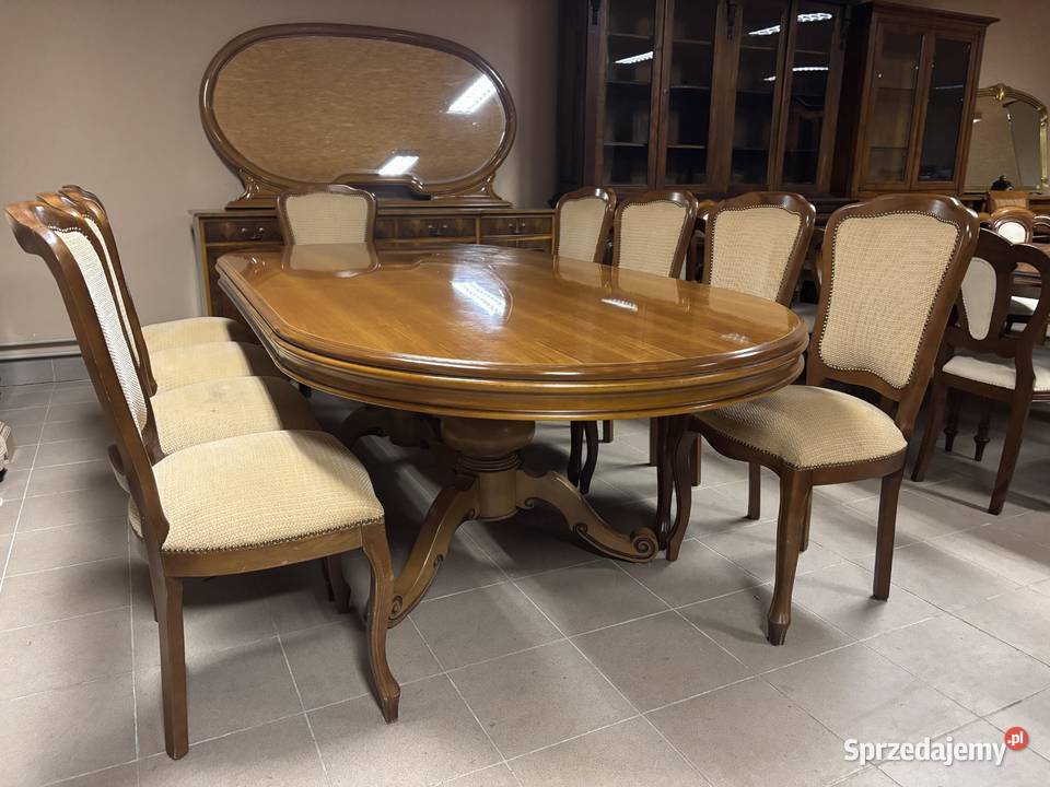 Włoski Stylowy Zestaw Stół 10 Krzeseł Meble Gorzów Wielkopolski