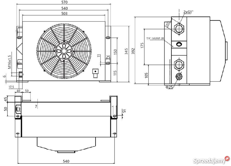 Chłodnica Oleju Hydraulicznego 150 lmin DC220V Pozostałe Solec Kujawski
