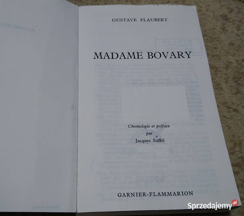 Madame Bovary Gustave Flaubert francuski
