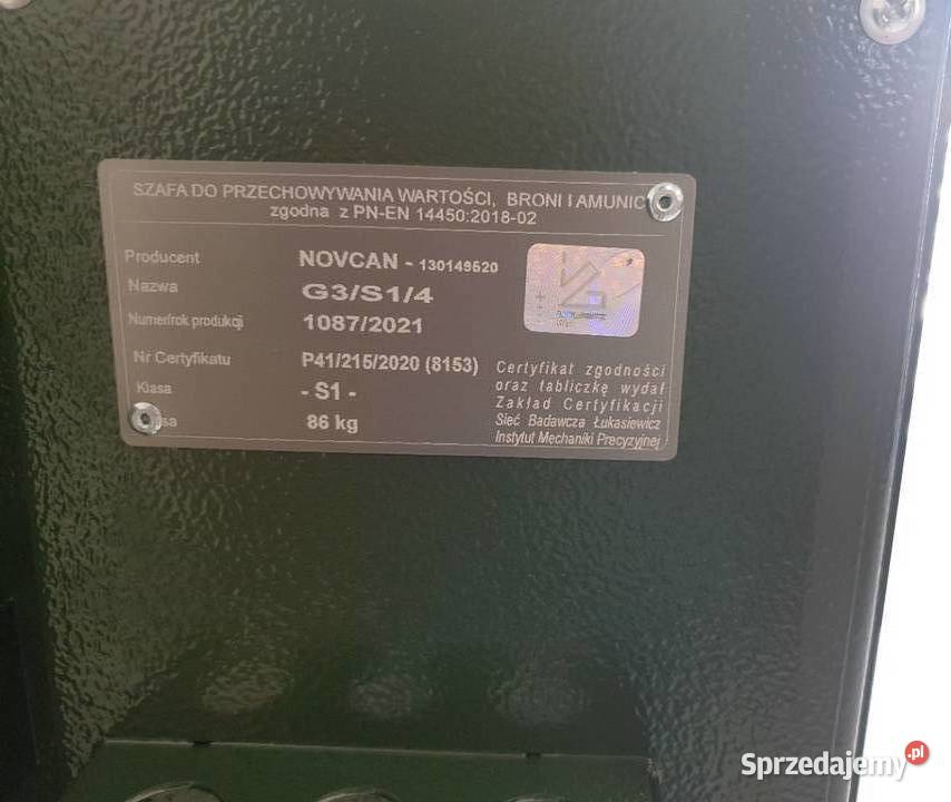 Novcan Szafa na broń długą G3S14 w wersji