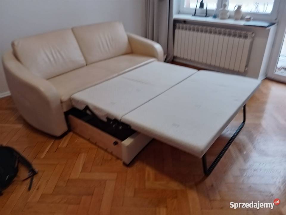 Kanapa KLER z funkcją spania skóra naturalna mazowieckie Warszawa