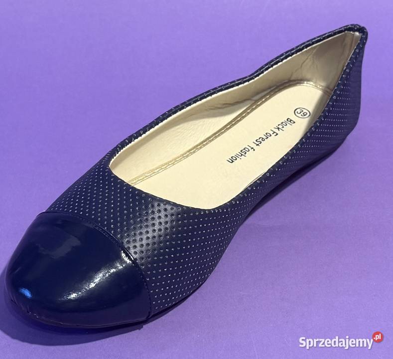 Granatowe baleriny połysk rozmiar 38 BAL9 skóra ekologiczna Żyrardów