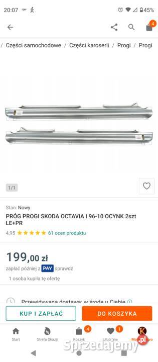 Progi i repaturki blotników Skoda Octavia 1 Wola Górzańska