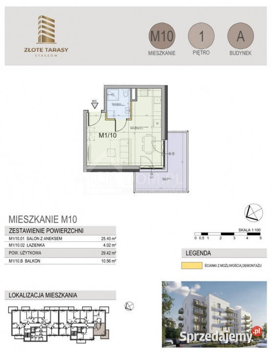 M10 2942 m 1 pokój balkon 1 piętro świętokrzyskie Staszów